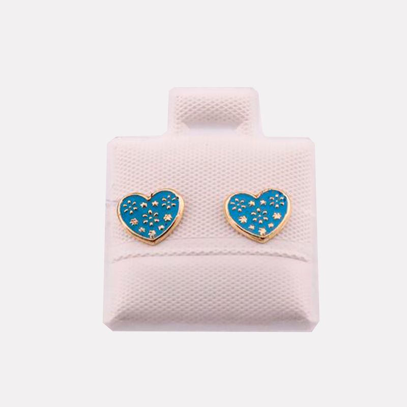 Broqueles Corazon Flor 10k 0.3g